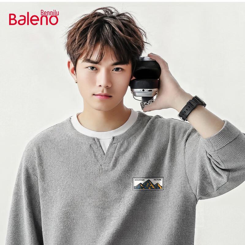 Baleno Men s Faux Two-Piece Waffle Long Sleeve T-Shirt XL