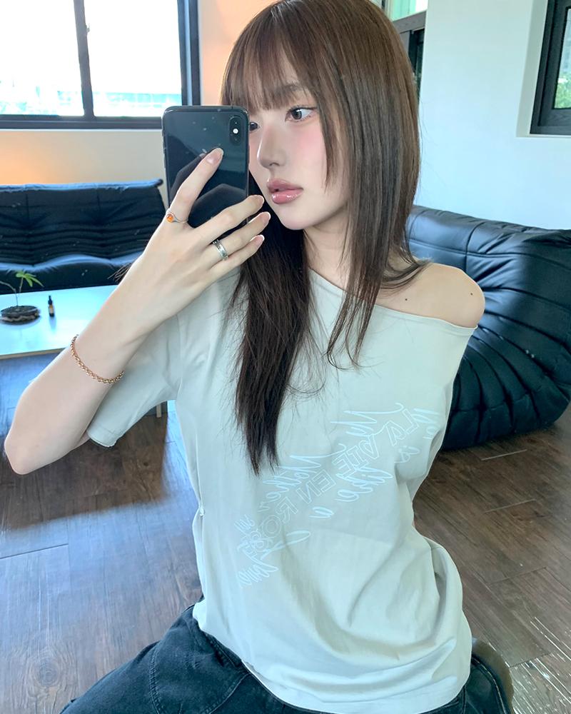 HAVISM Lver Off Shoulder S/S Tee(Beige)