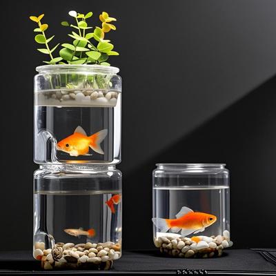Umweltfreundliches Betta-Fischaquarium: Dekoratives Stapelbecken für Wohnzimmer oder Büro - Geeignet für Goldfische