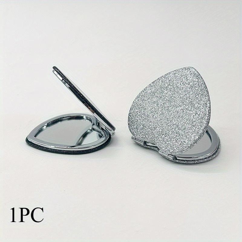 1PC Heart Shape Loose Powder Double Sided Makeup Mirror Portable for Birthday Wedding