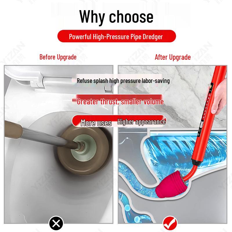 High-Pressure Air Toilet and Sewer Unclogging Tool