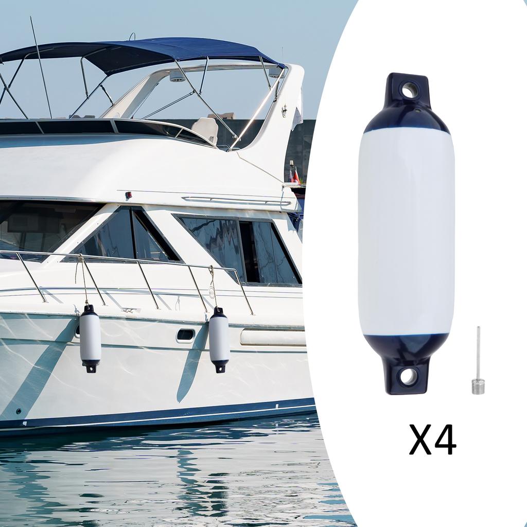 Boat Inflatable Bumpers Fenders PVC for Sailboats Mooring Cushioning Fishing Boats, 6 Set Boat Fender Buoy Yacht Docking Mooring