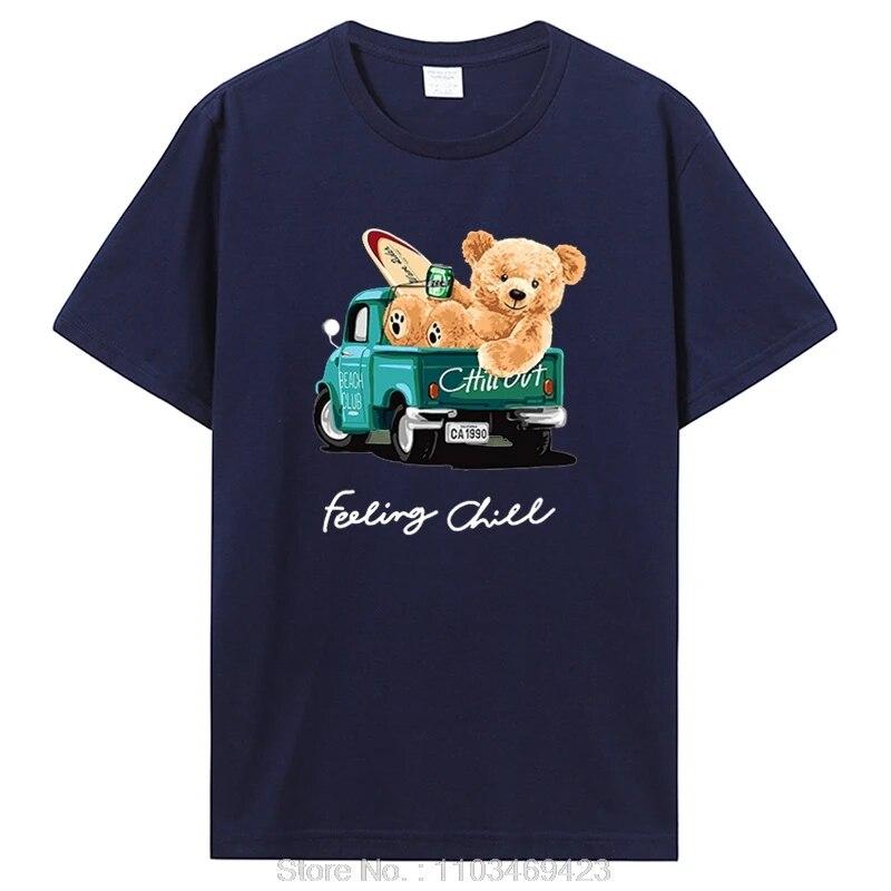 Teddy Bear T Shirt Funny Cotton Short Sleeve Graphic T Shirts Unisex Women Harajuku Clothing Summer Unisex's Oversize T-shirt Tees