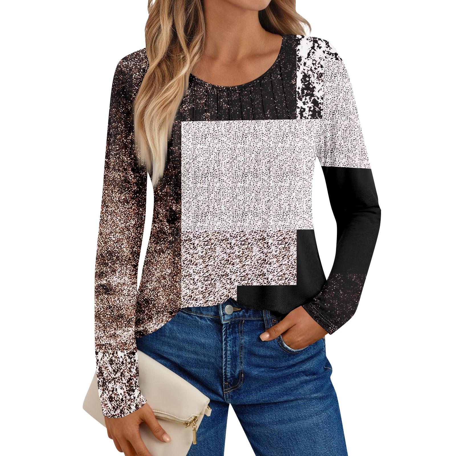 

Женские рубашки с длинным рукавом, графические футболки, повседневные базовые топы, пуловеры M