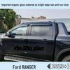 2023 Ford Ranger Rain Guards: Widened, Thickened, Semi-Transparent Window Eyebrows for Rainproofing.