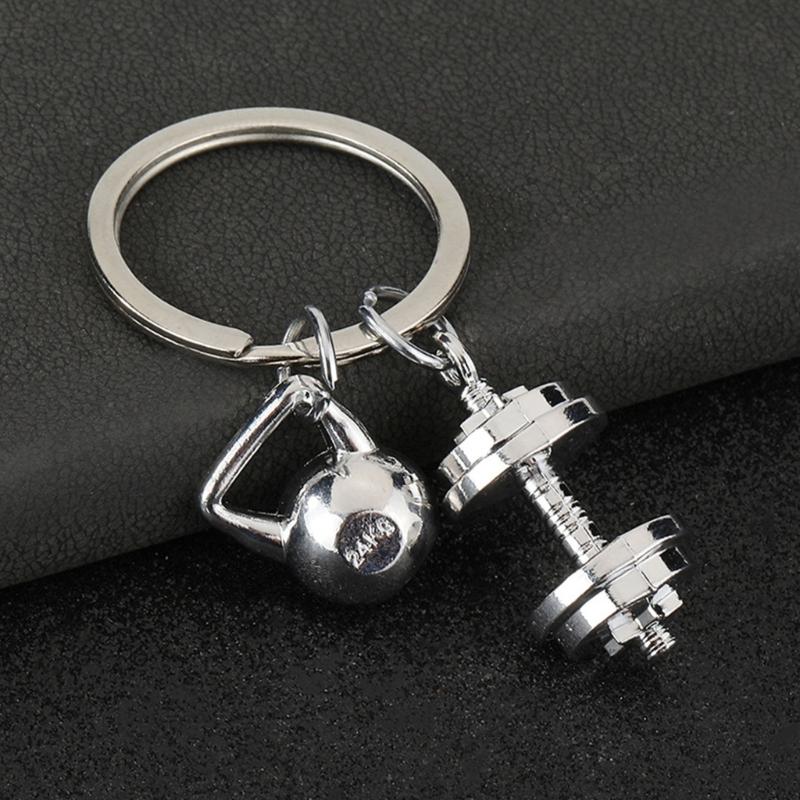 Trendy Workout Inspired Keychain Zinc Alloy Dumbbell Charm For Active Individuals Unique Fitness Gift Choice