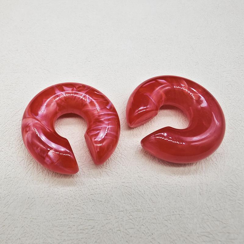 1 Pair Candy Color Round Acrylic Ear Clip Earrings for Women Fashion Simple Solid Color Cuff C-Shaped Earring Female Jewelry