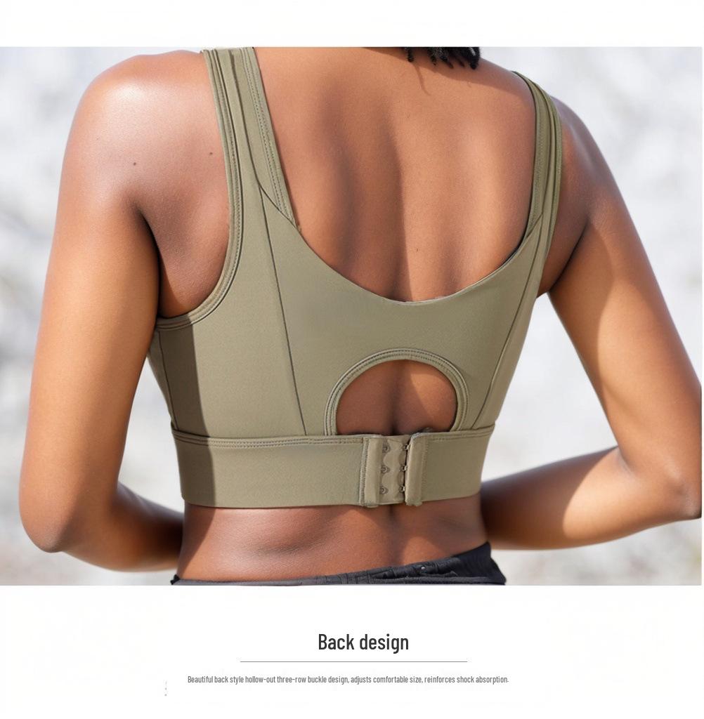 High-Impact Anti-Sag Sports Bra for Women – Shockproof, Plus Size, Beautiful Back, One-Piece Cup Design.