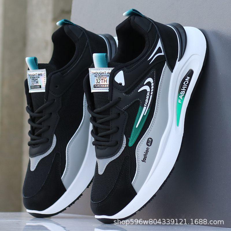 

Літнє чоловіче взуття сітчасте дихаюче порожнисте сітчасте спортивне взуття чоловіче повсякденне універсальне для бігу чорно-біле 44