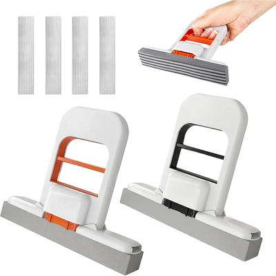 Mini Foldable Desktop Mop,Wet and Dry Use Mini Sponge Mop,Portable Mini Cleaning Mop for Small Spaces, Bathroom, Kitchen, Glass, Living Room