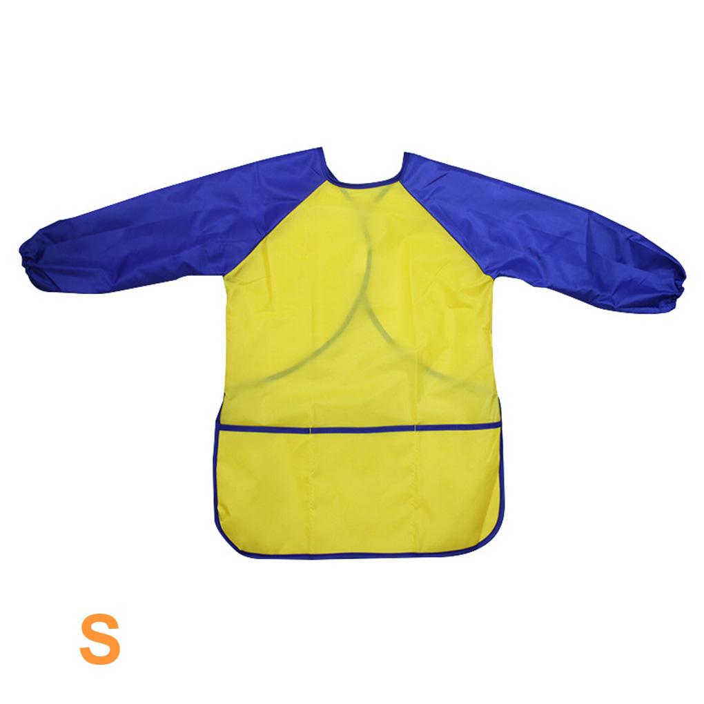 Children Long Sleeve Waterproof Apron Kid Art Craft Painting Cook Feeding