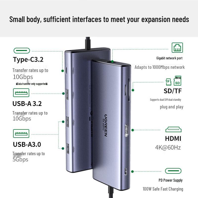 UGREEN 9-in-1 USB-C 3.2 Thunderbolt 4 Docking Station