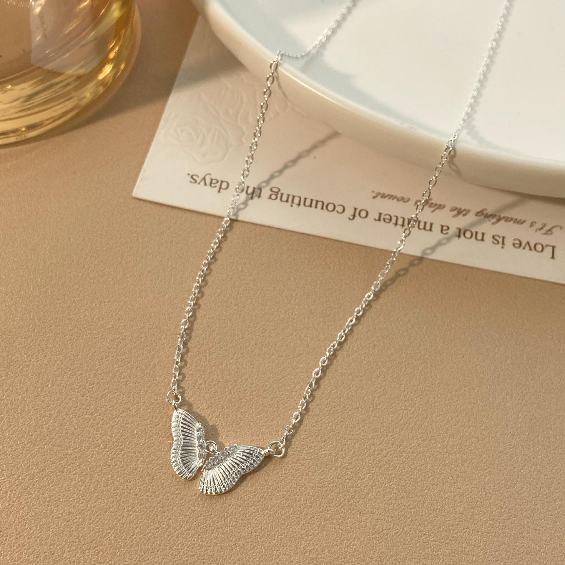 Двухрядное колье-бабочка с цирконием: Легкая роскошь в корейском стиле, универсальный темперамент, высококлассный дизайн, цепочка на ключицу 2025.