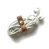 Faux Leather Earphone & Data Cable Organizer with Buckle
