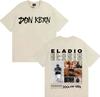 Rapper Eladio Carrion 2025 Album Trendy Stampa Double Sided Maglietta Girocollo Uomo Hip Hop Maglietta Larga Oversize Y2K Tee Streetwear