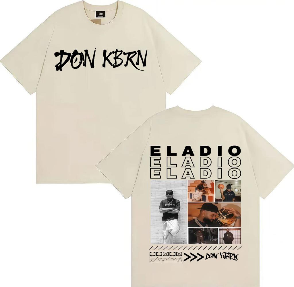 Rapper Eladio Carrion 2025 Album Trendy Stampa Double Sided Maglietta Girocollo Uomo Hip Hop Maglietta Larga Oversize Y2K Tee Streetwear