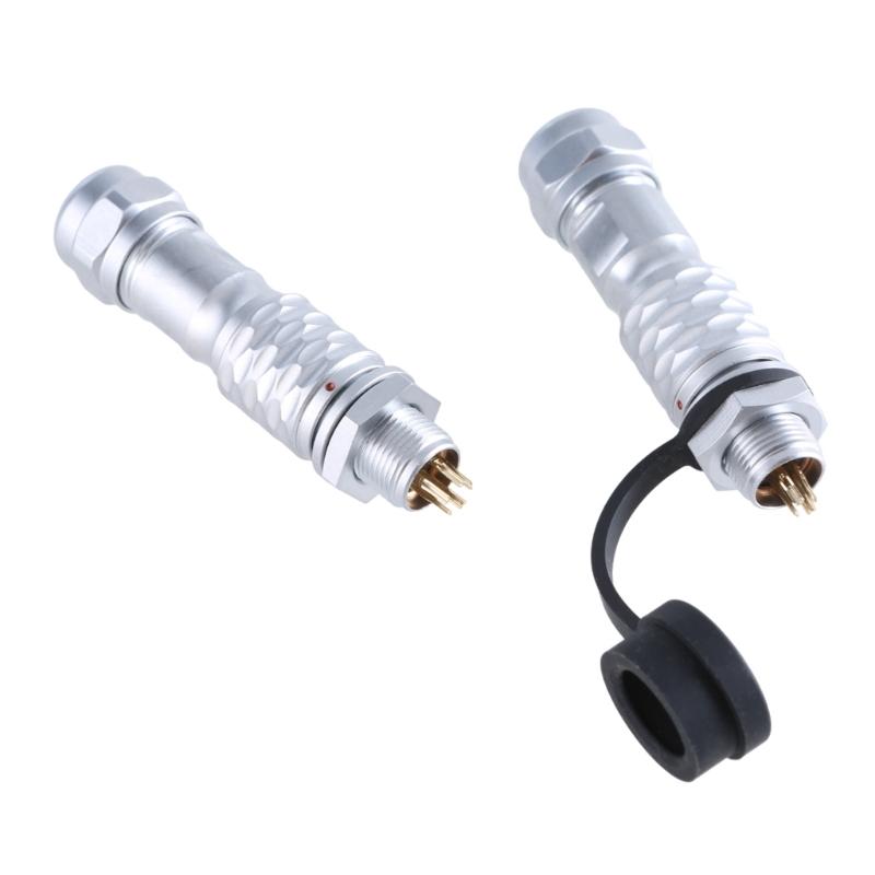 SF10 Industrial Connector Waterproof Plug and Socket Set, Metal Connectors Set Male Female Push Connectors Pair 2-5pin