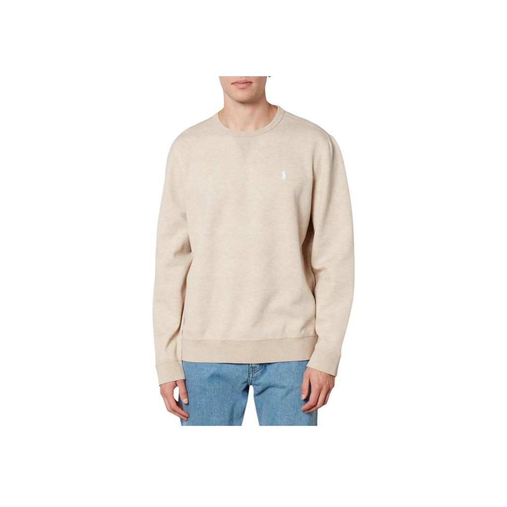 Polo Ralph Lauren Logo Embroidered Solid Color Crew Neck Long Sleeve Sweatshirt Men Sweatshirt Khaki MNPOKNI16823196-250