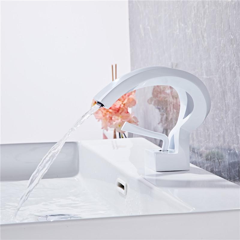 Tuqiu Black Basin Faucet Gray Bathroom Mixer Tap Brass Lavotory Faucet Washbasin Faucet  Hot and Cold Elegant Crane For Bathroom