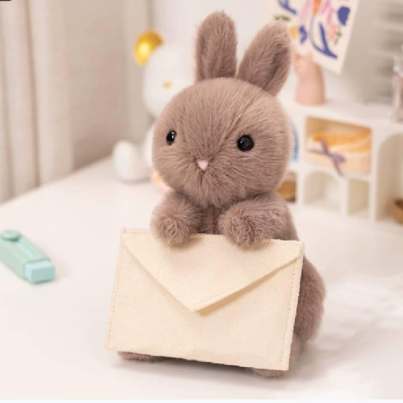Cute Bunny Envelope Comforting Animal Plush Toy For Valentines Day Birthdays And