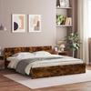 VidaXL Bed Frame with Headboard Smoked Oak 180x200 Cm 3207466