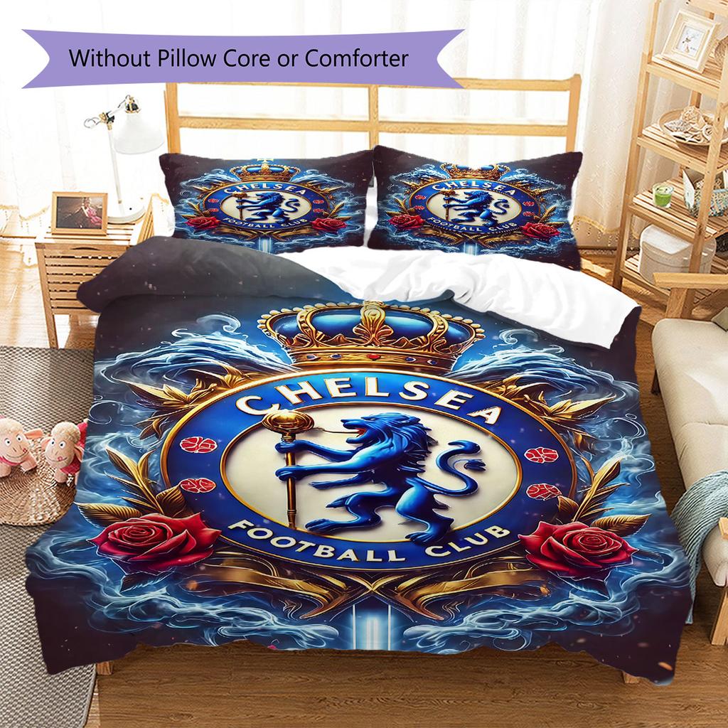 Chelsea F Pattern Bedding,Quilt Set Quilt Cover Pillowcase Home Birthday Gift(1 * Duvet Cover + 2 * Pillowcase, Without Core)