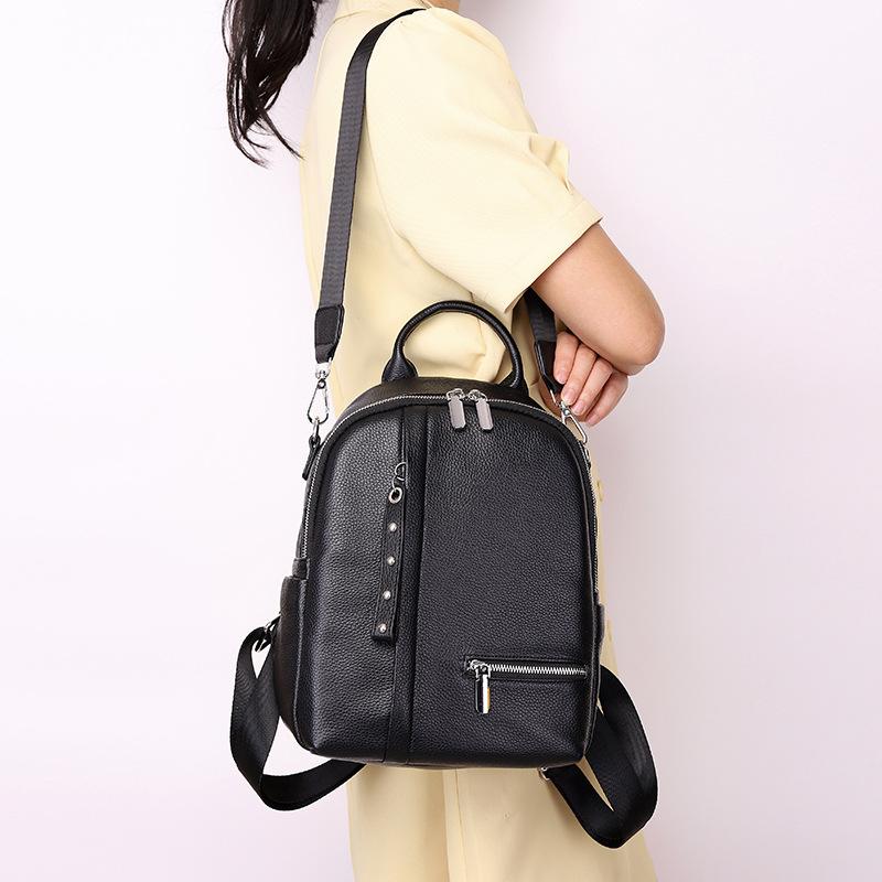 Zaino da Donna Versatile in Vera Pelle di Mucca alla Moda Grande Capacità Multifunzionale Versatile per Pendolari Tempo Libero Piccolo Zaino