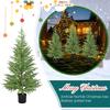 4' Pre-Assembled Artificial Norfolk Christmas Tree - Realistic Potted Tree With LED Lights