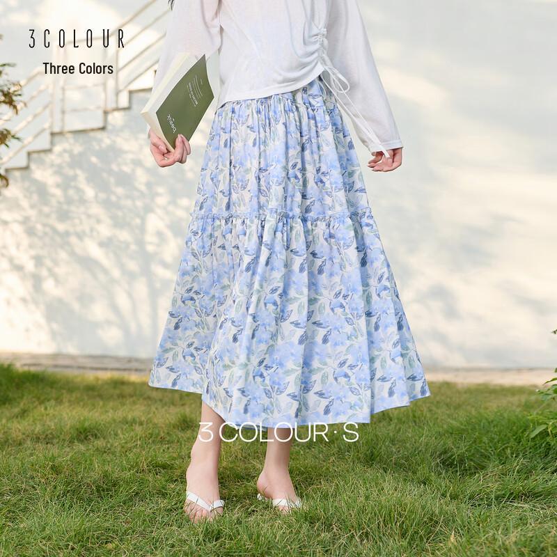 Длинная юбка А-силуэта с высокой талией и цветочным принтом S