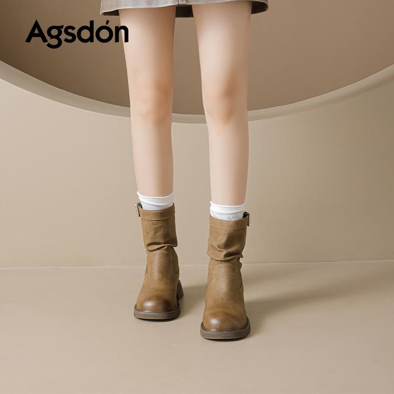 Augustine platform short boots women's 2025 new autumn retro Merard British style western pile Martin boots