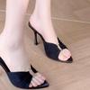 Sandali estivi eleganti a punta con tacco alto, anno, open-toe, fibbia in metallo, stile sexy