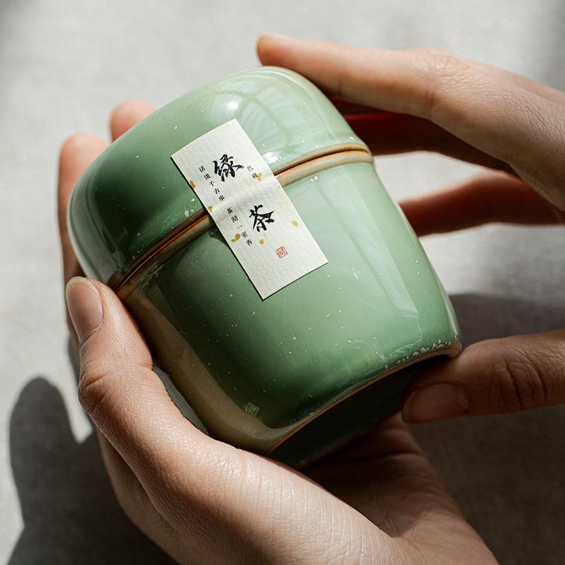 Creative Bamboo Tea Can Small Ceramic Exquisite Sealed Can Moisture-proof Can Tea Packaging Can Storage Tea Can Printing