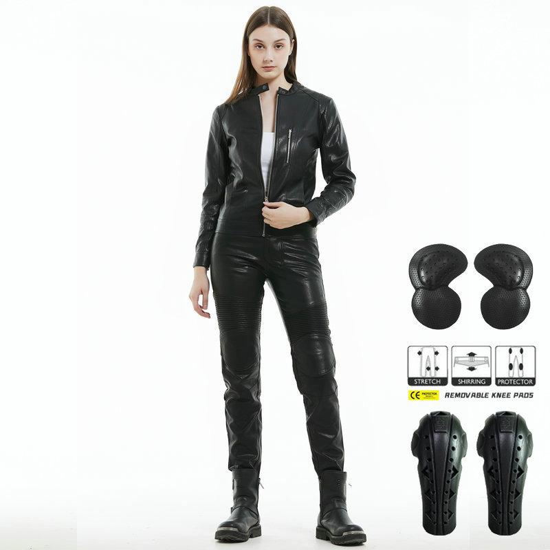 

VOLERO Мотоциклетные штаны Женские повседневные ретро мотоциклетные противоударные штаны Рыцарские водонепроницаемые штаны Кожаные штаны Расширенная защитная экипировка