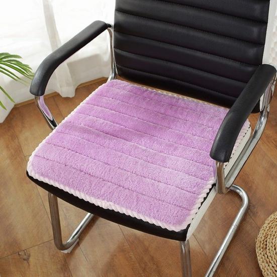 Seat Cushion Trapezoidal Shape Adjustable Straps Plush Material Chair Pad Dining Office Car Seat Cover Home Accessory