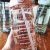 High-Capacity Sports Water Cup with Straw - Heat-Resistant Plastic, Portable Fitness Bottle