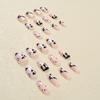 Halloween Short Press on Nails Almond Fake Nails with Ghost Starburst Blood Design Glue on Nails Glossy Acrylic Artificial Nails Full Cover Stick on