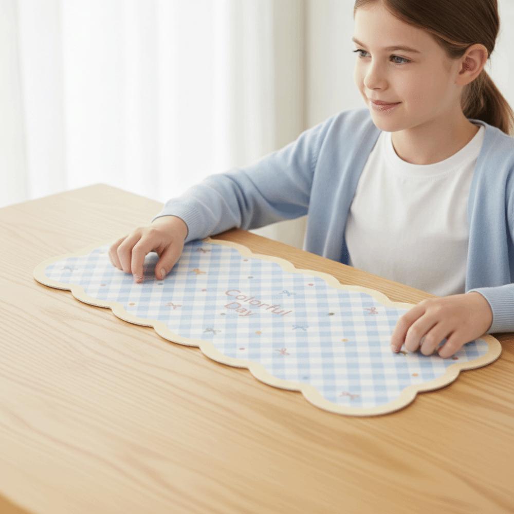 Gingham Mouse Pad Cute Table Blotter Table Cushion Desk Mat  Students