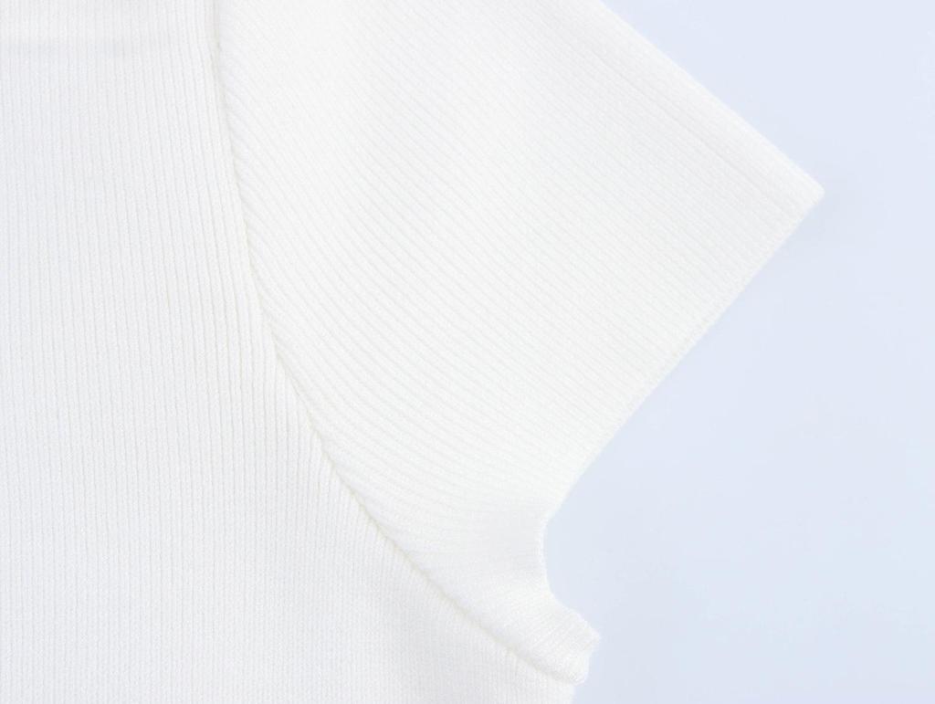 Spring 2025 Women's Fashion: Embellished Short Sleeve Round Neck Dress In European & American Style