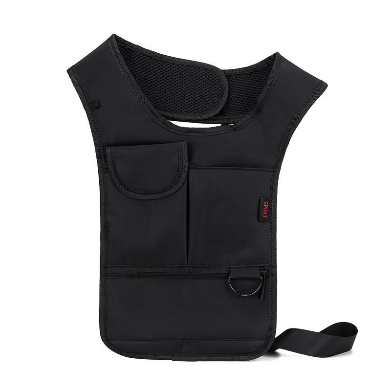 1Pcs Men'S Chest Bag Shoulder Bag Anti-Pry Organizer Hidden Underarm Bag Inspector Leather Case Tablet Card Holder Wallet