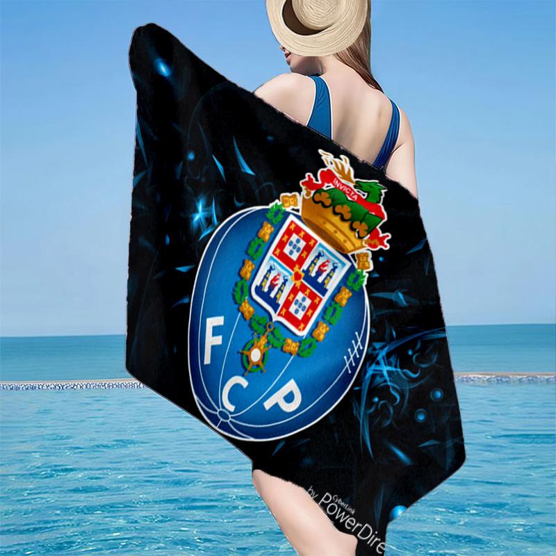 Asciugamano da Spiaggia con Stemma FC Porto, Asciugatura Rapida, Facile da Curare, Utilizzabile Sia per il Fitness che per le Vacanze al Mare, Essenziale Sportivo Regalo per Tifosi