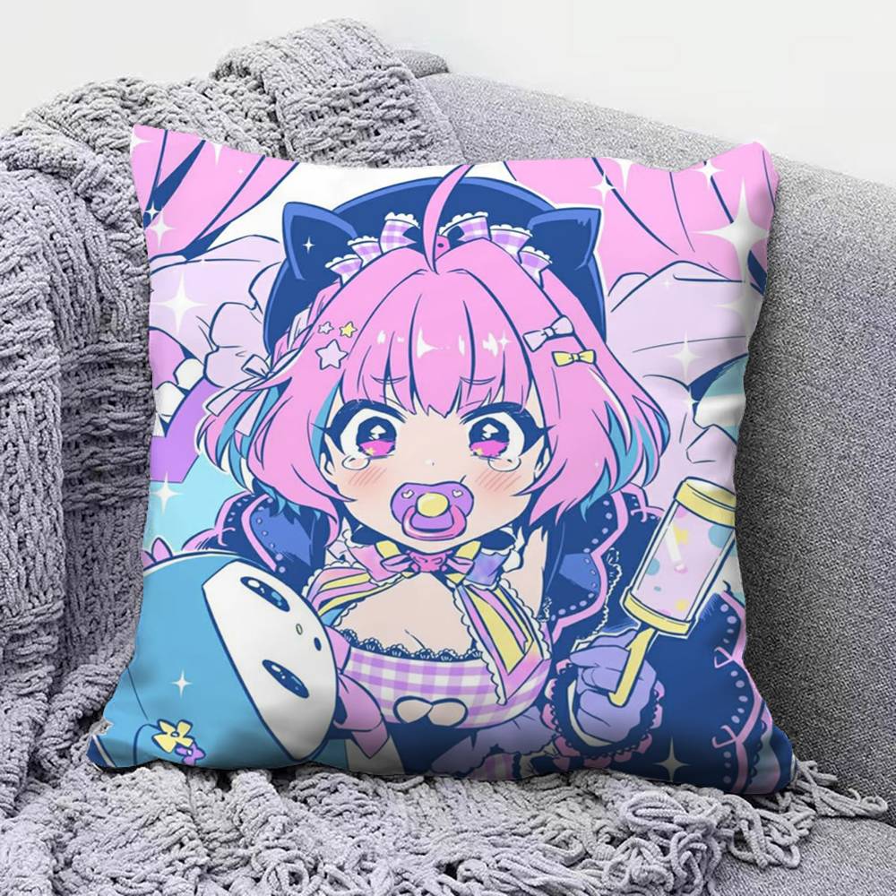 Yumemi Riamu Anime Girl Home Sofa Cushion Covers and Aecorative Custom Pillow Covers