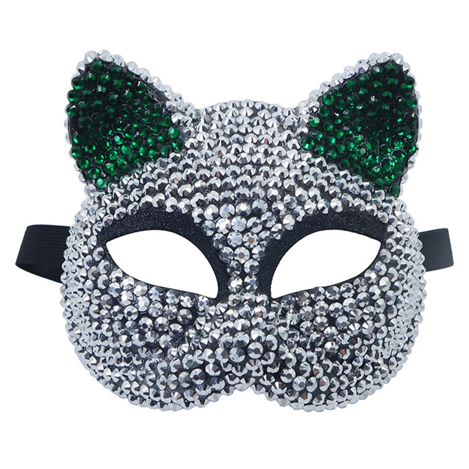 Rhinestones Decoration Masquerade Mask Half Face Mask Halloween Cosplay Mask For Women Men Cosplay Party Photography C2