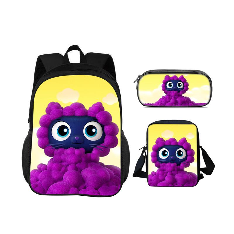 True and the Rainbow Kingdom backpack, pencil case, shoulder bag, 3Pcs set, cartoon print, kindergarten, children and students