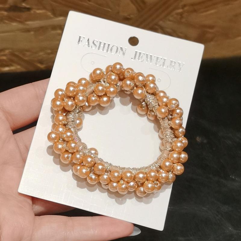 Mori Women'S Small Fresh Hand-Beaded Pearl Headstring Personality Hair Tie Bracelet Dual-Purpose Headwear