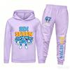 Primavera Otoño Seis Siete 67 Estampado Sudaderas con Capucha para Niños Conjunto Moda Infantil Chándal Niños Mangas Largas Pantalones Traje Conjunto de 2 Piezas