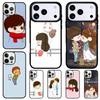 Cartoon-Liebespaar Junge Mädchen Handyhülle für iPhone 17 Air 16 15 11 12 14 13 Pro Max Stoßfeste Hülle