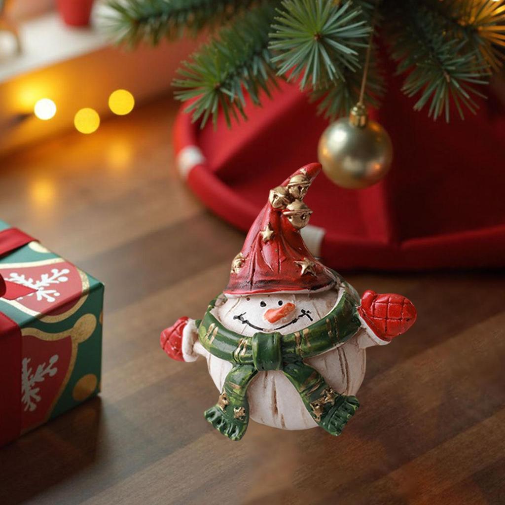 Entzückende Weihnachtsfigur, Sammler-Winterskulptur, Kleine Schreibtischdekoration aus Kunstharz, Ideal