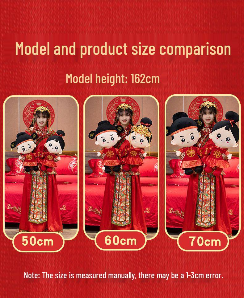 Joyful Wedding Hug Dolls: High-Grade Bedside Ornaments and Pillow Gifts for Newlyweds