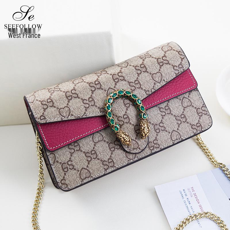 Dionysus 2025 Women's Genuine Leather Snake Head Crossbody Bag - Trendy, Versatile Square Design