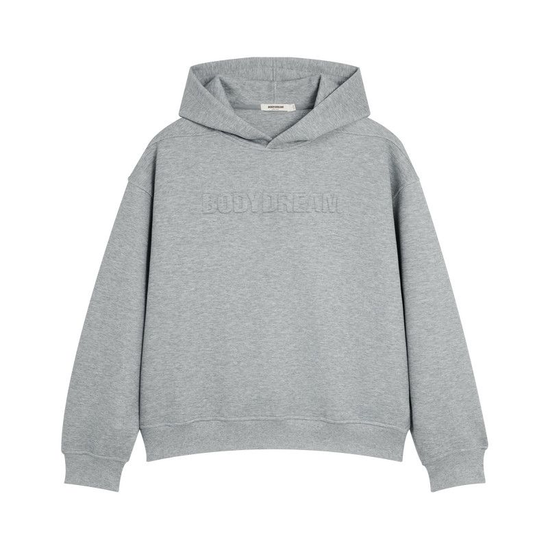 

[Air Sculpture] Bodydream Self-Heating Sweatshirt Men s Loose Casual Three-Dimensional Letter Hoodie Floral Gray Top S